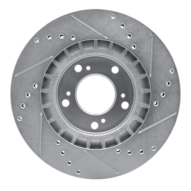 R1 00-09 Honda S2000 Front Left Drilled & Slotted Silver Brake Rotor - Image 4