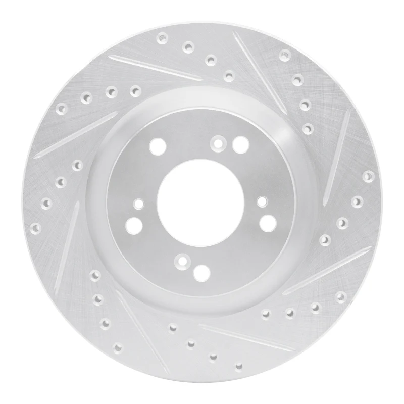 R1 00-09 Honda S2000 Front Right Drilled & Slotted Silver Brake Rotor