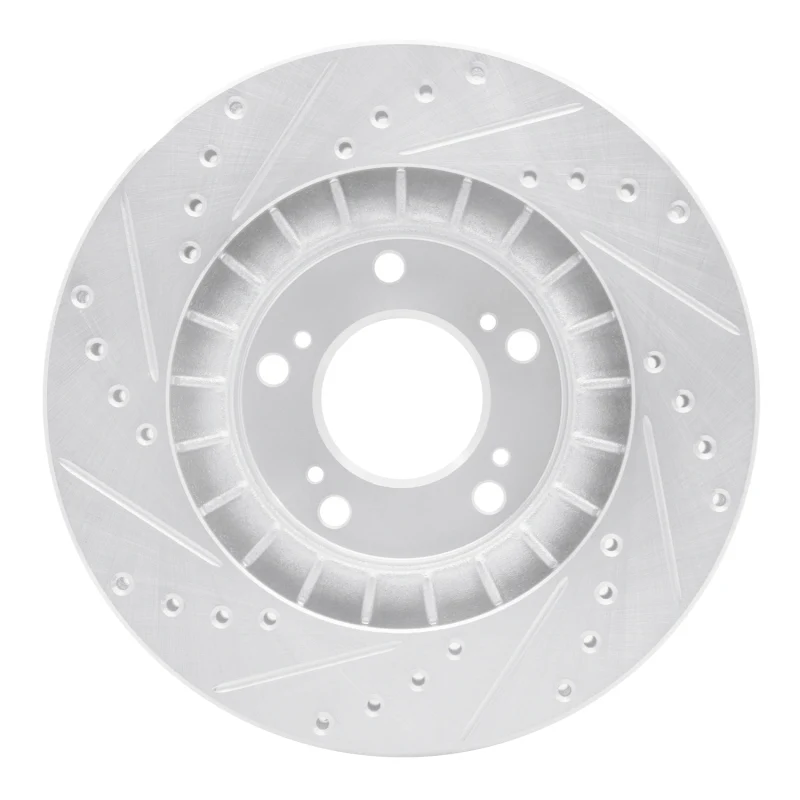 R1 00-09 Honda S2000 Front Right Drilled & Slotted Silver Brake Rotor - Image 2