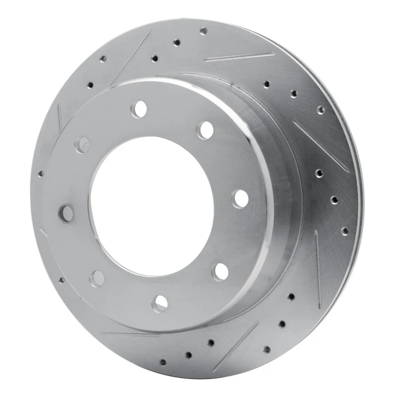 R1 00-11 Cadillac DTS Rear Left Drilled & Slotted Silver Brake Rotor - Image 2