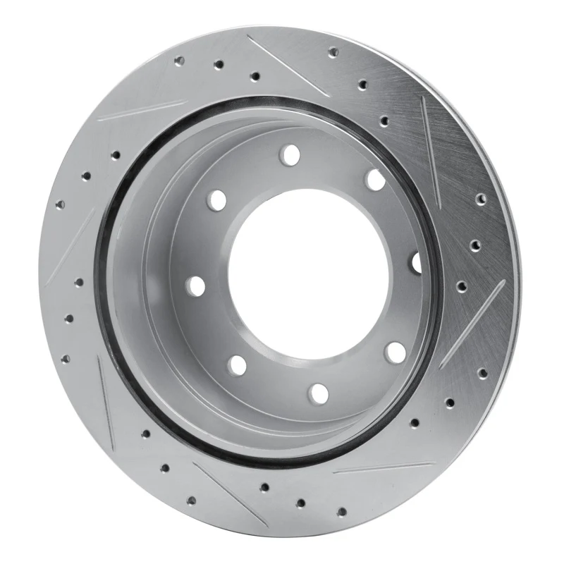 R1 00-11 Cadillac DTS Rear Left Drilled & Slotted Silver Brake Rotor - Image 3