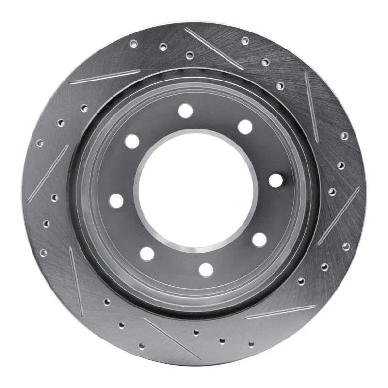 R1 00-11 Cadillac DTS Rear Left Drilled & Slotted Silver Brake Rotor - Image 4