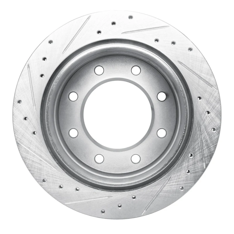 R1 00-11 Cadillac DTS Rear Right Drilled & Slotted Silver Brake Rotor - Image 2