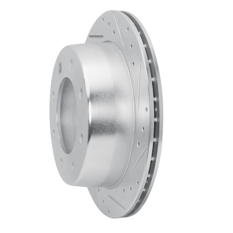R1 00-11 Cadillac DTS Rear Right Drilled & Slotted Silver Brake Rotor - Image 3