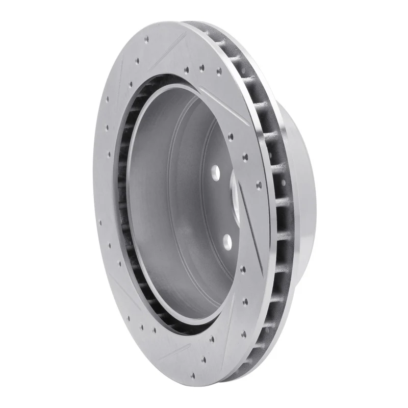 R1 00-14 Cadillac Escalade Rear Right Drilled & Slotted Silver Brake Rotor - Image 4