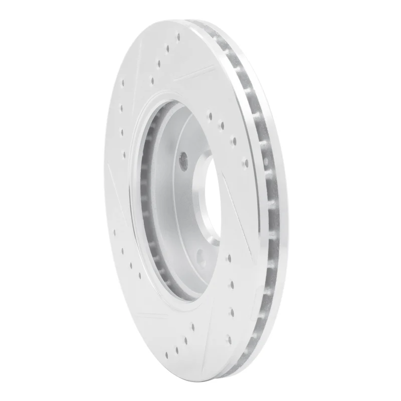 R1 00-15 Ford Ecosport (Mexico) Front Right Drilled & Slotted Silver Brake Rotor - Image 3