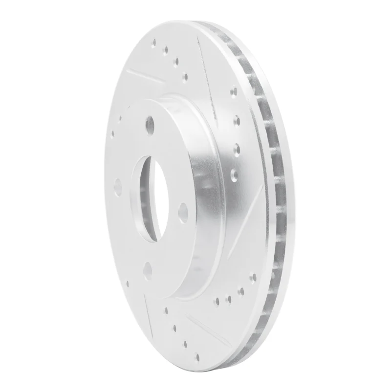 R1 00-15 Ford Ecosport (Mexico) Front Right Drilled & Slotted Silver Brake Rotor - Image 5
