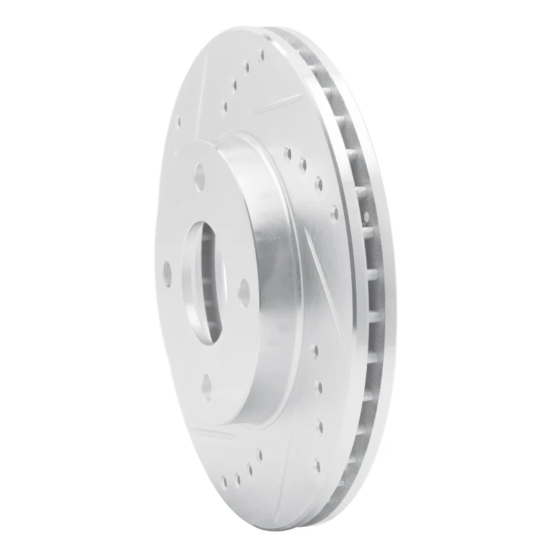 R1 00-15 Ford Ikon (Mexico / Made In Brazil) Front Left Drilled & Slotted Silver Brake Rotor - Image 4