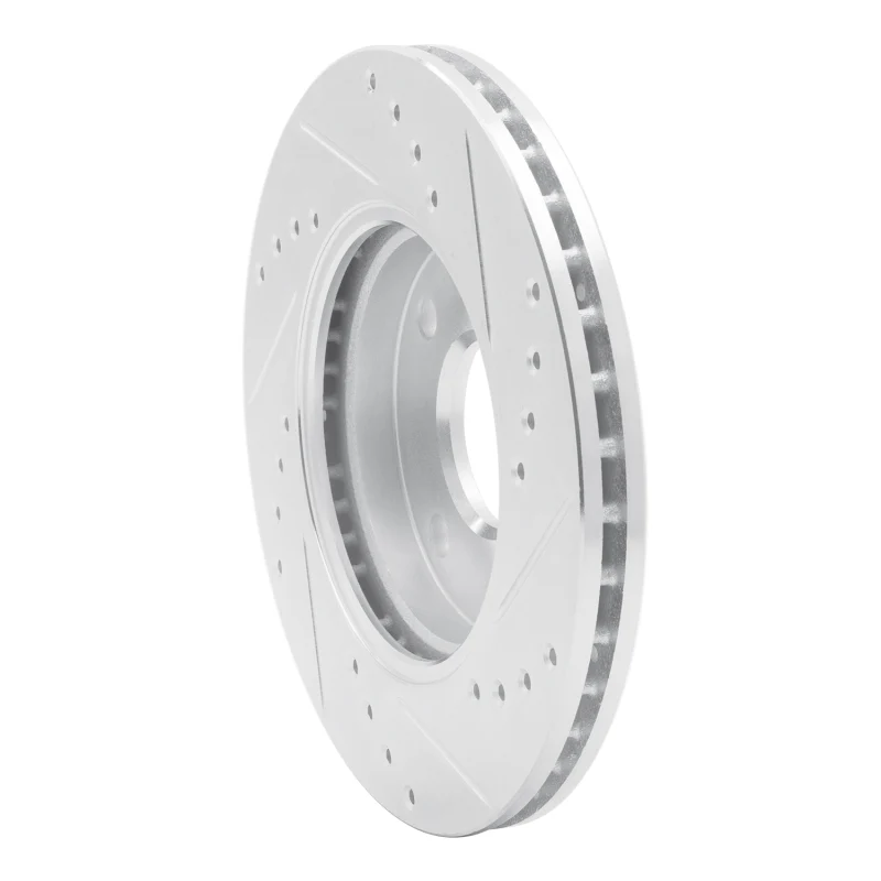 R1 00-15 Ford Ikon (Mexico / Made In Brazil) Front Left Drilled & Slotted Silver Brake Rotor - Image 5