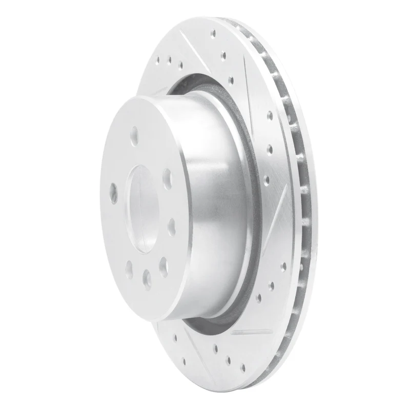 R1 01-01 Cadillac CATERA Rear Right Drilled & Slotted Silver Brake Rotor - Image 2