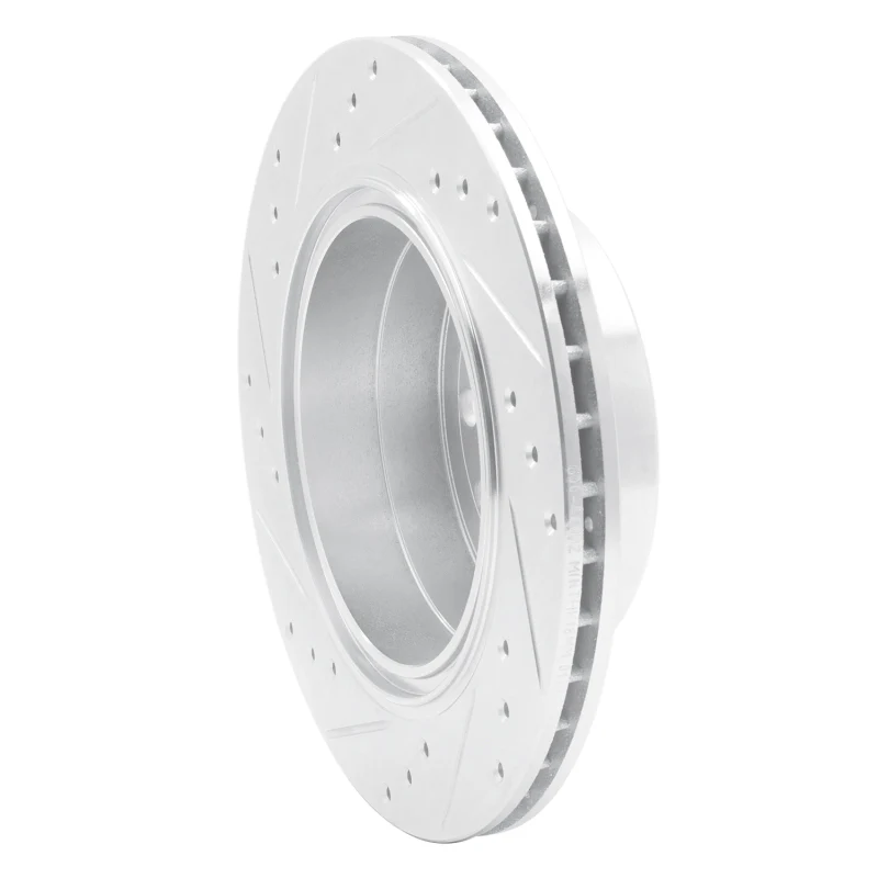 R1 01-01 Cadillac CATERA Rear Right Drilled & Slotted Silver Brake Rotor - Image 4