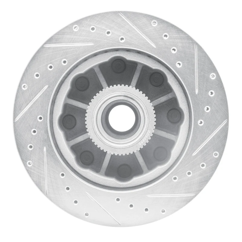 R1 01-02 Chevrolet Express 3500 Front Left Drilled & Slotted Silver Brake Rotor - Image 5