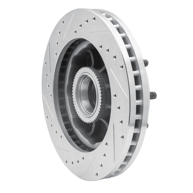 R1 01-02 Chevrolet Express 3500 Front Right Drilled & Slotted Silver Brake Rotor - Image 2