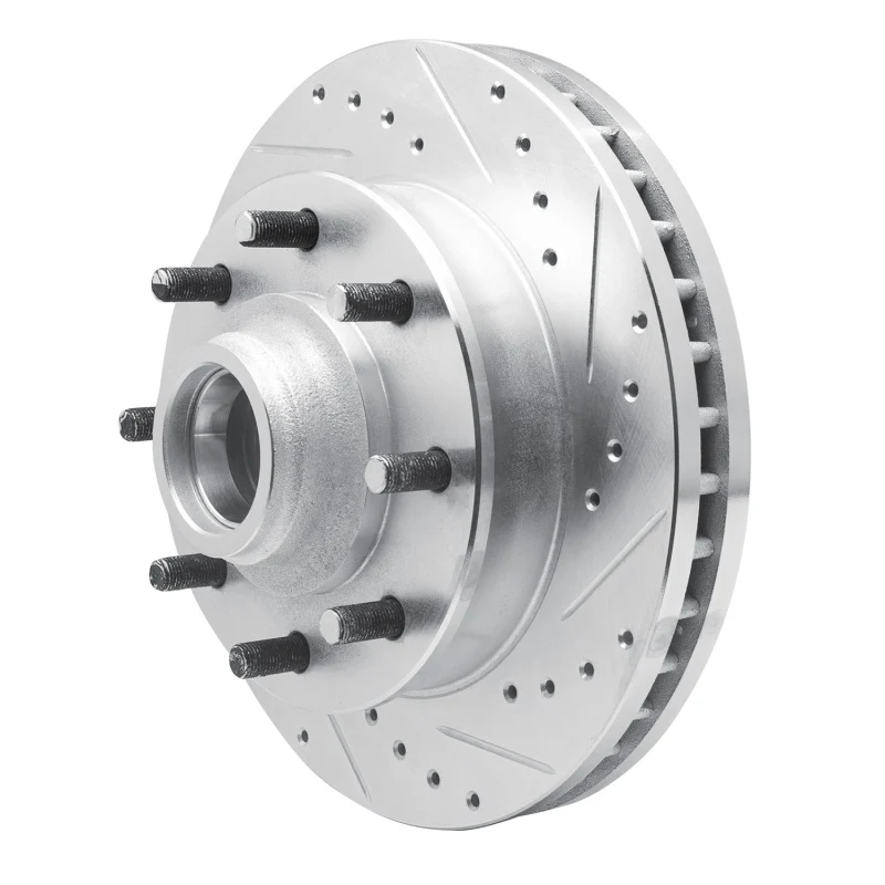 R1 01-02 Chevrolet Express 3500 Front Right Drilled & Slotted Silver Brake Rotor - Image 4