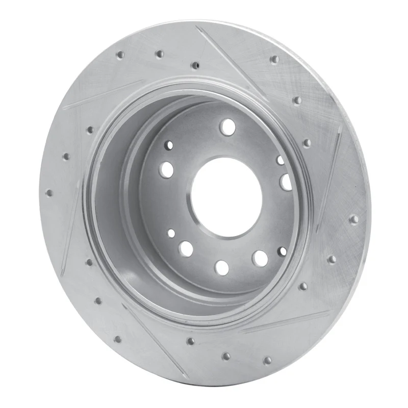 R1 01-03 Acura CL Rear Left Drilled & Slotted Silver Brake Rotor - Image 3