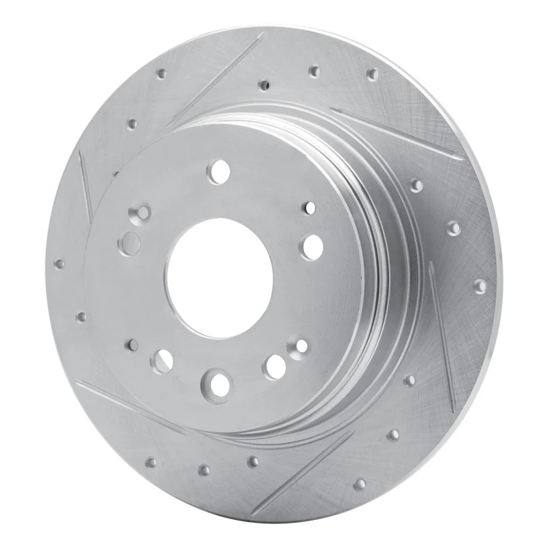 R1 01-03 Acura CL Rear Left Drilled & Slotted Silver Brake Rotor - Image 4
