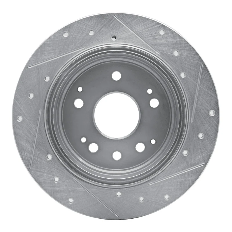 R1 01-03 Acura CL Rear Left Drilled & Slotted Silver Brake Rotor - Image 5