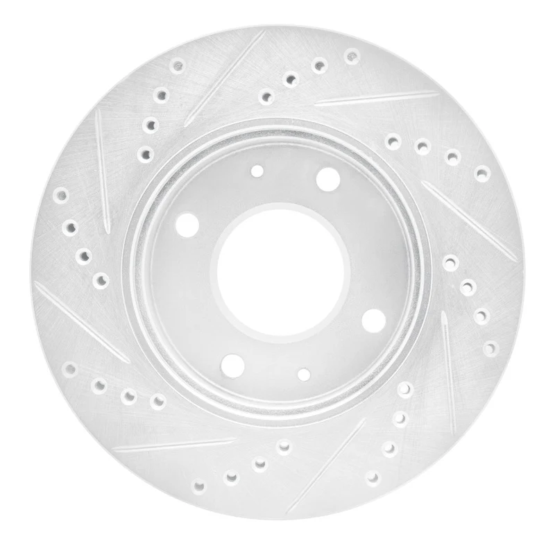 R1 01-03 Hyundai SONATA Front Right Drilled & Slotted Silver Brake Rotor - Image 4
