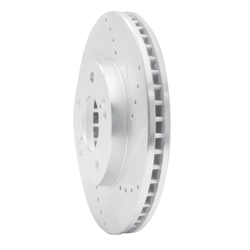 R1 01-03 Hyundai XG350 Front Right Drilled & Slotted Silver Brake Rotor - Image 2
