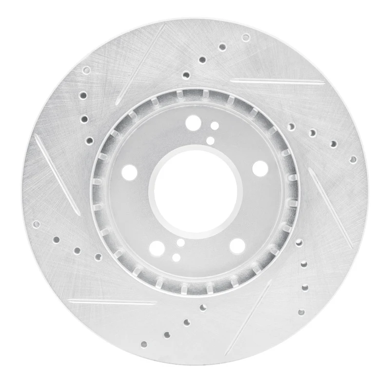 R1 01-03 Hyundai XG350 Front Right Drilled & Slotted Silver Brake Rotor - Image 3