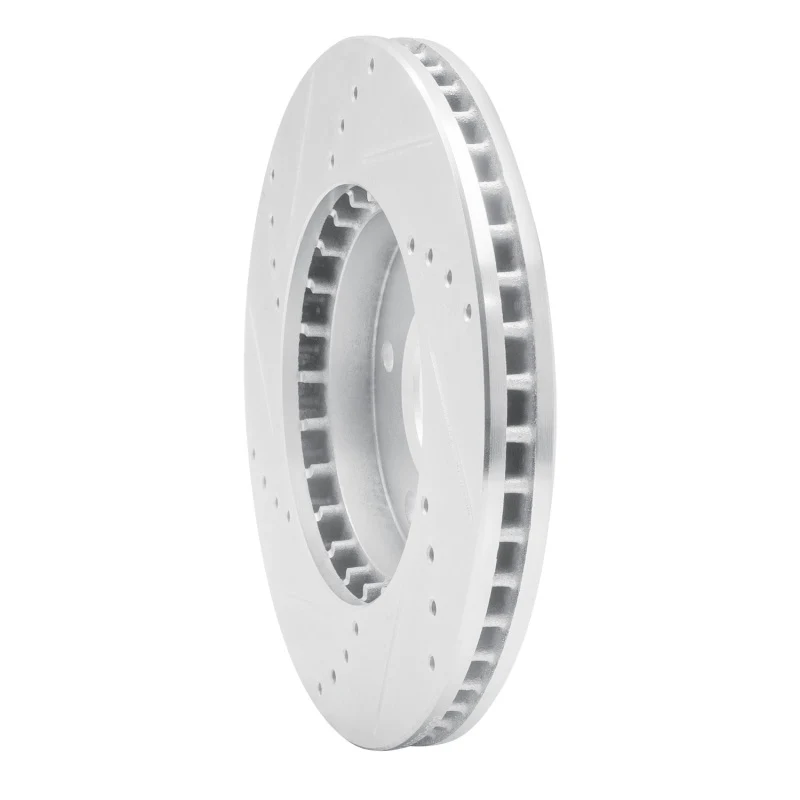 R1 01-03 Hyundai XG350 Front Right Drilled & Slotted Silver Brake Rotor - Image 4