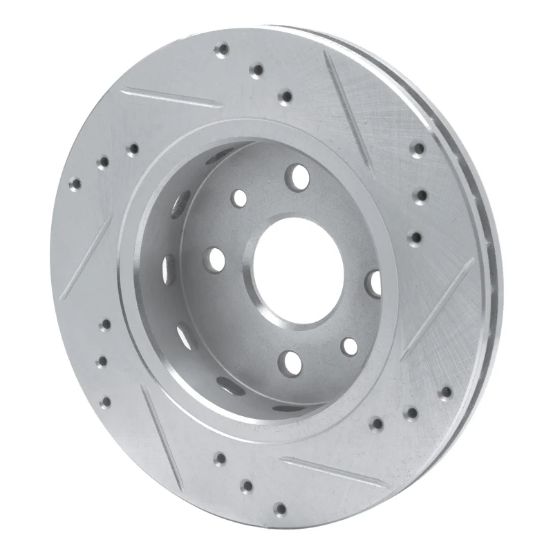 R1 01-03 Kia SEPHIA Front Left Drilled & Slotted Silver Brake Rotor - Image 3