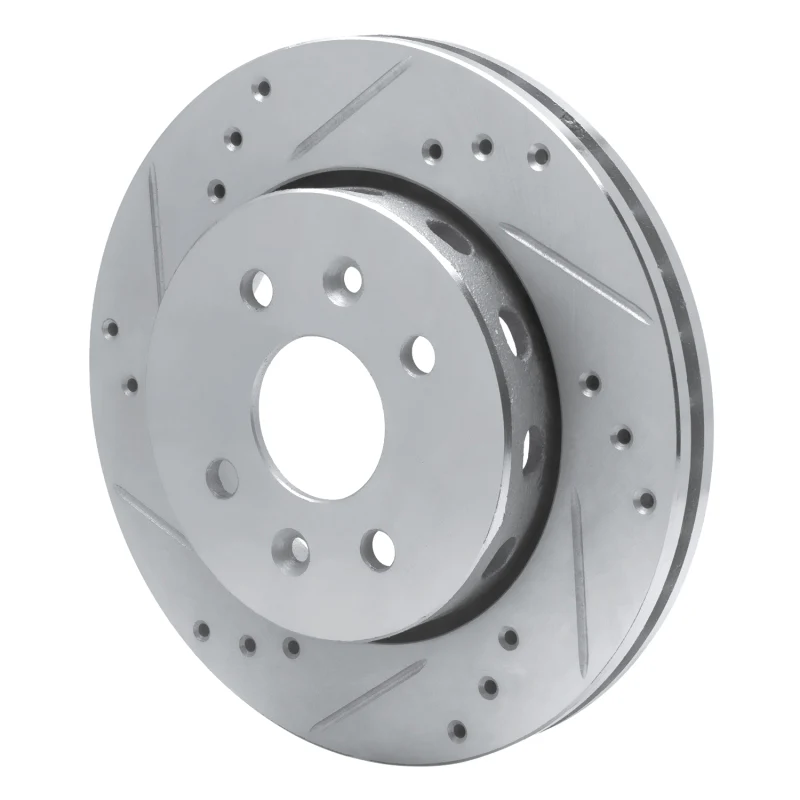 R1 01-03 Kia SEPHIA Front Left Drilled & Slotted Silver Brake Rotor - Image 5