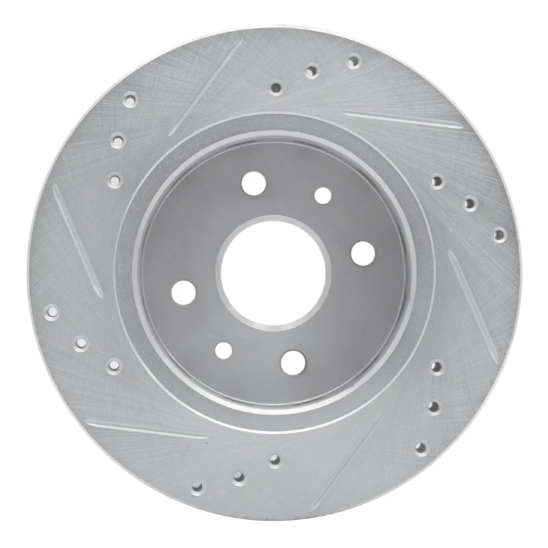 R1 01-03 Kia SPECTRA Front Right Drilled & Slotted Silver Brake Rotor - Image 3