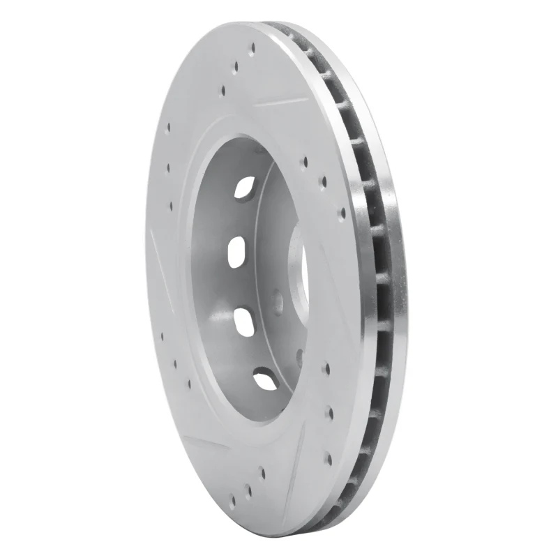 R1 01-03 Kia SPECTRA Front Right Drilled & Slotted Silver Brake Rotor - Image 4