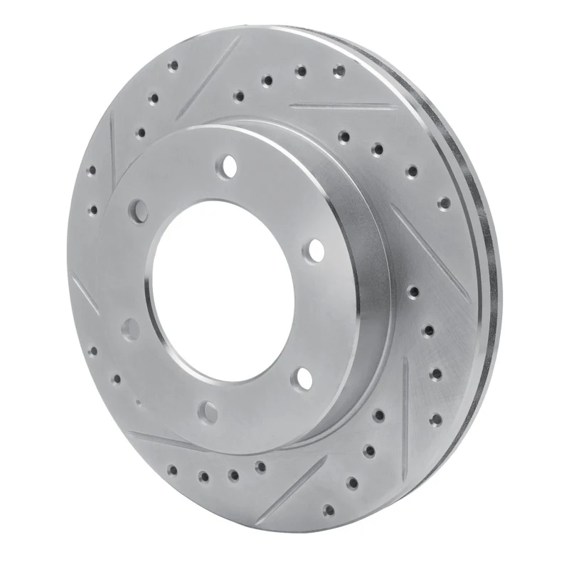 R1 01-04 Honda Passport Front Left Drilled & Slotted Silver Brake Rotor - Image 2