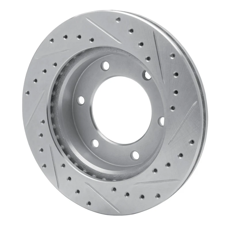 R1 01-04 Honda Passport Front Left Drilled & Slotted Silver Brake Rotor - Image 3