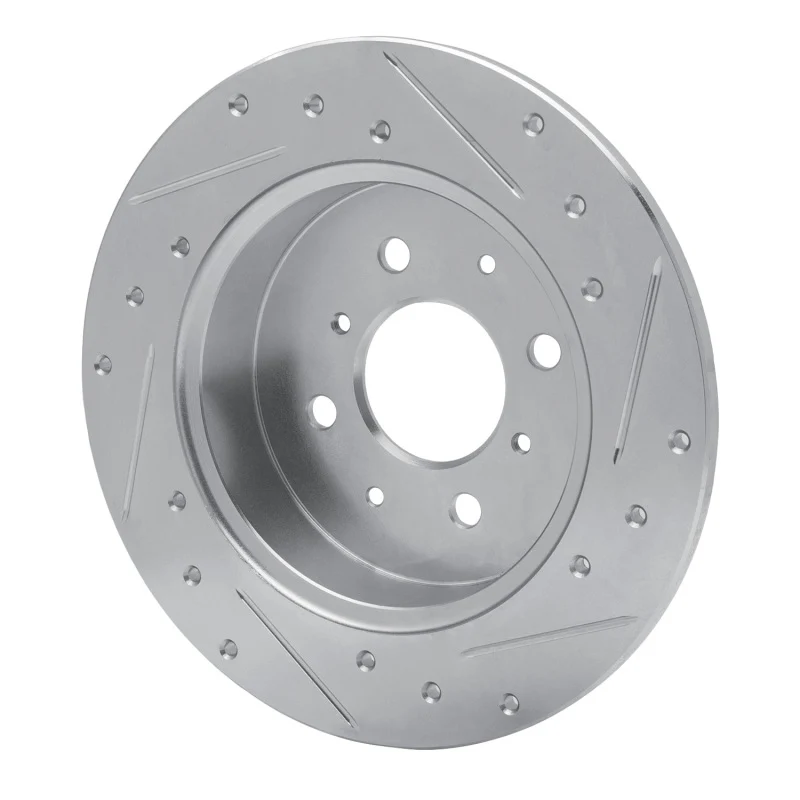 R1 01-05 Acura EL Rear Left Drilled & Slotted Silver Brake Rotor - Image 3