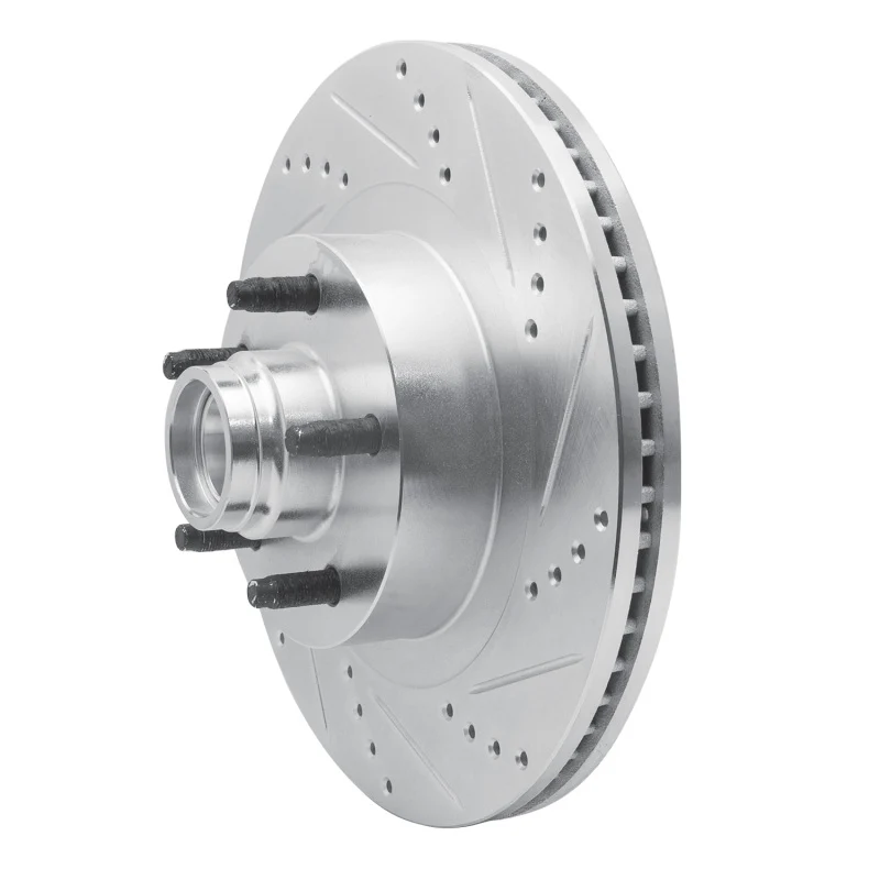 R1 01-05 Ford Explorer Sport Front Right Drilled & Slotted Silver Brake Rotor - Image 3