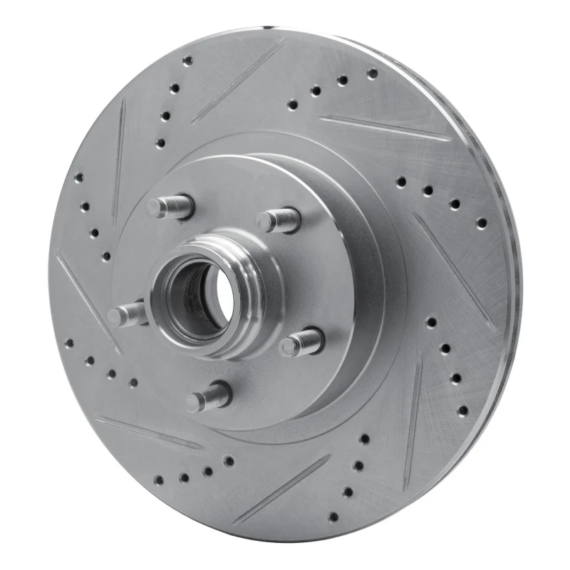 R1 01-05 Ford Explorer Sport Trac Front Left Drilled & Slotted Silver Brake Rotor - Image 2