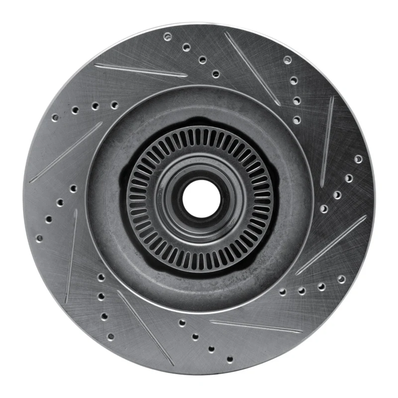 R1 01-05 Ford Explorer Sport Trac Front Left Drilled & Slotted Silver Brake Rotor - Image 3