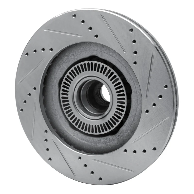 R1 01-05 Ford Explorer Sport Trac Front Left Drilled & Slotted Silver Brake Rotor - Image 5