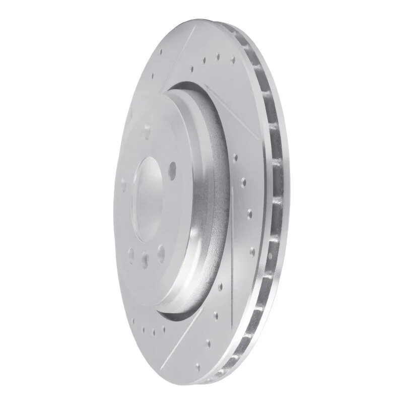 R1 01-06 BMW 330CI Rear Left Drilled & Slotted Silver Brake Rotor - Image 5