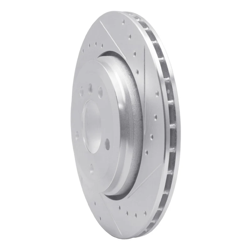 R1 01-06 BMW 330I Rear Right Drilled & Slotted Silver Brake Rotor - Image 5