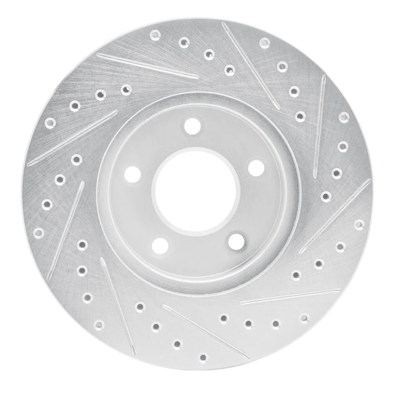 R1 01-07 Buick Rendezvous Front Left Drilled & Slotted Silver Brake Rotor - Image 2
