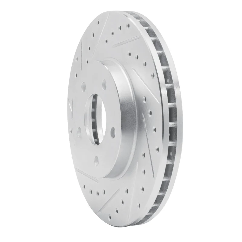 R1 01-07 Buick Rendezvous Front Left Drilled & Slotted Silver Brake Rotor - Image 4
