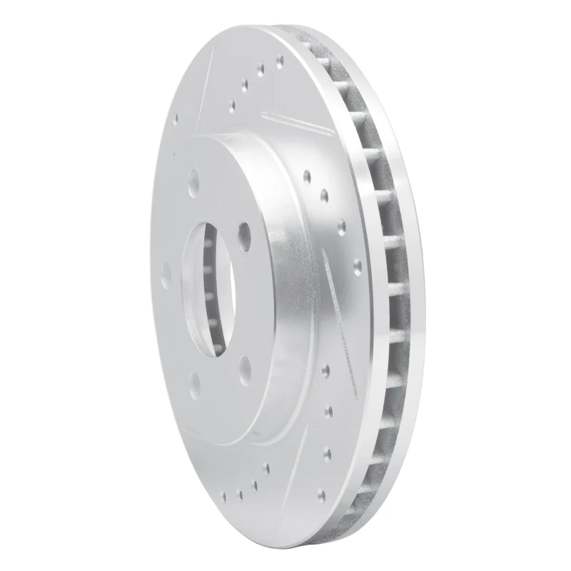 R1 01-07 Buick Rendezvous Front Left Drilled & Slotted Silver Brake Rotor - Image 2