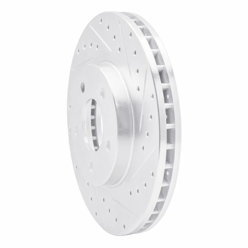 R1 01-07 Buick Rendezvous Front Right Drilled & Slotted Silver Brake Rotor - Image 2