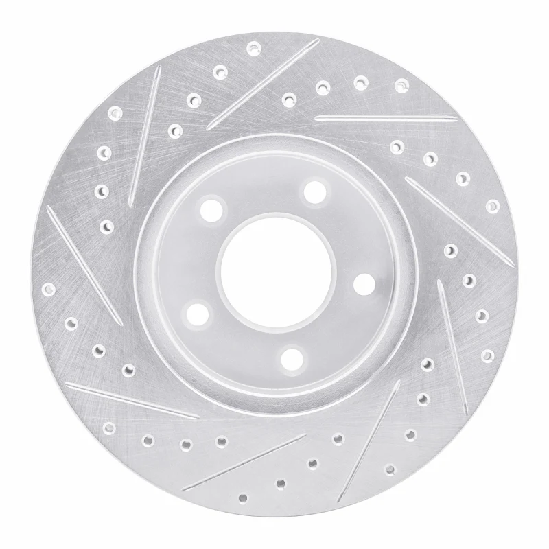 R1 01-07 Buick Rendezvous Front Right Drilled & Slotted Silver Brake Rotor - Image 3