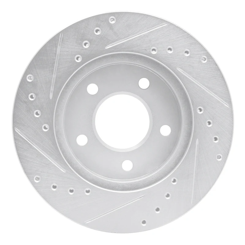 R1 01-07 Buick Rendezvous Front Right Drilled & Slotted Silver Brake Rotor - Image 5