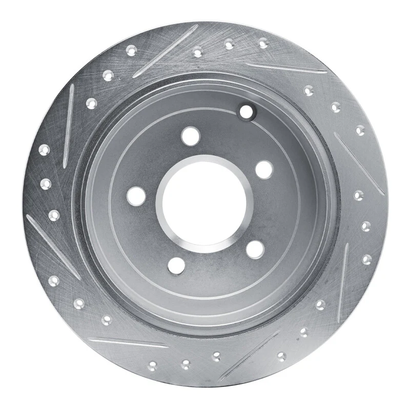 R1 01-07 Buick Rendezvous Rear Right Drilled & Slotted Silver Brake Rotor - Image 2