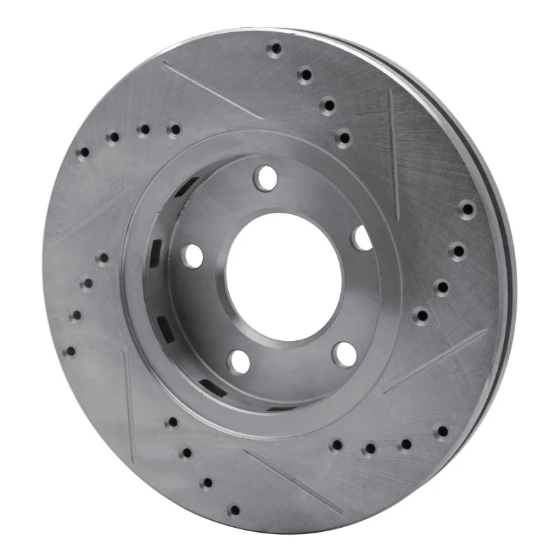 R1 01-07 Chrysler Town & Country Front Left Drilled & Slotted Silver Brake Rotor - Image 5
