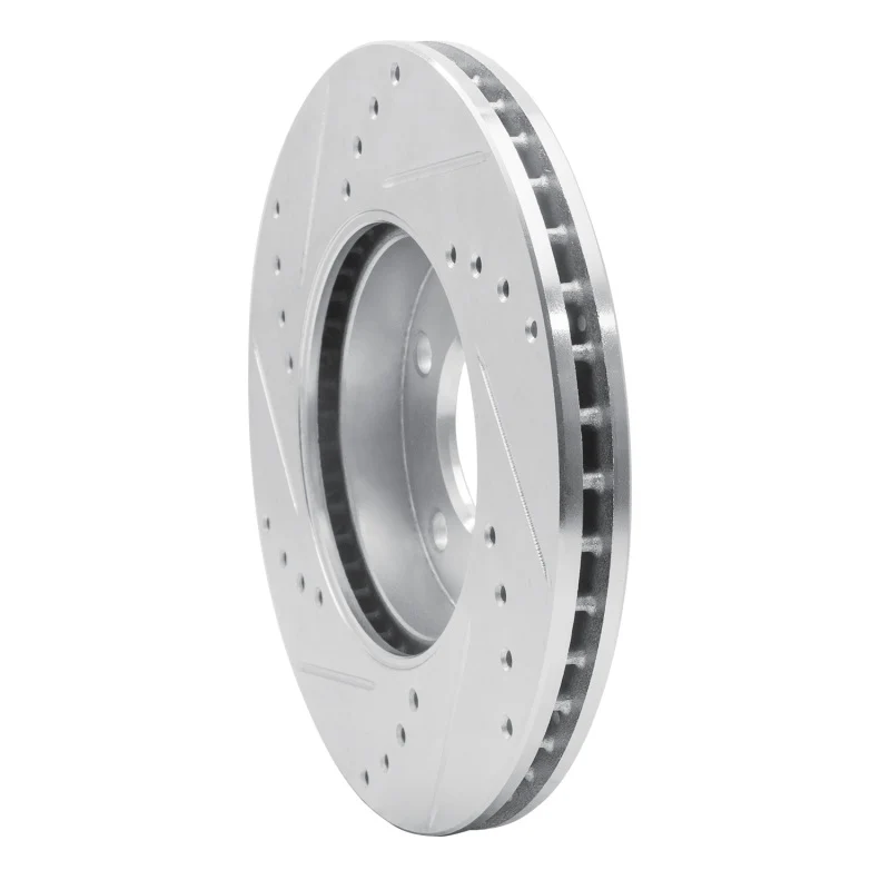 R1 01-07 Ford Escape Front Right Drilled & Slotted Silver Brake Rotor - Image 4