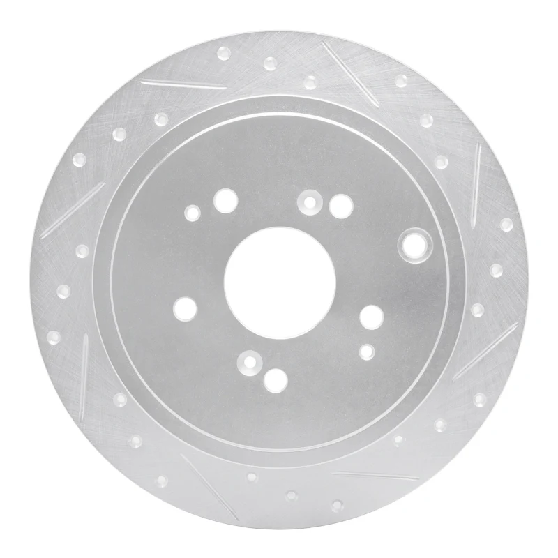 R1 01-08 Acura MDX Rear Right Drilled & Slotted Silver Brake Rotor