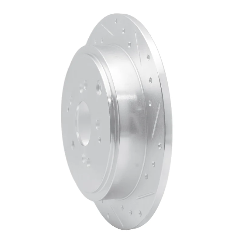 R1 01-08 Acura MDX Rear Right Drilled & Slotted Silver Brake Rotor - Image 4