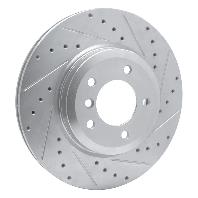 R1 01-08 BMW 330CI Front Right Drilled & Slotted Silver Brake Rotor - Image 5
